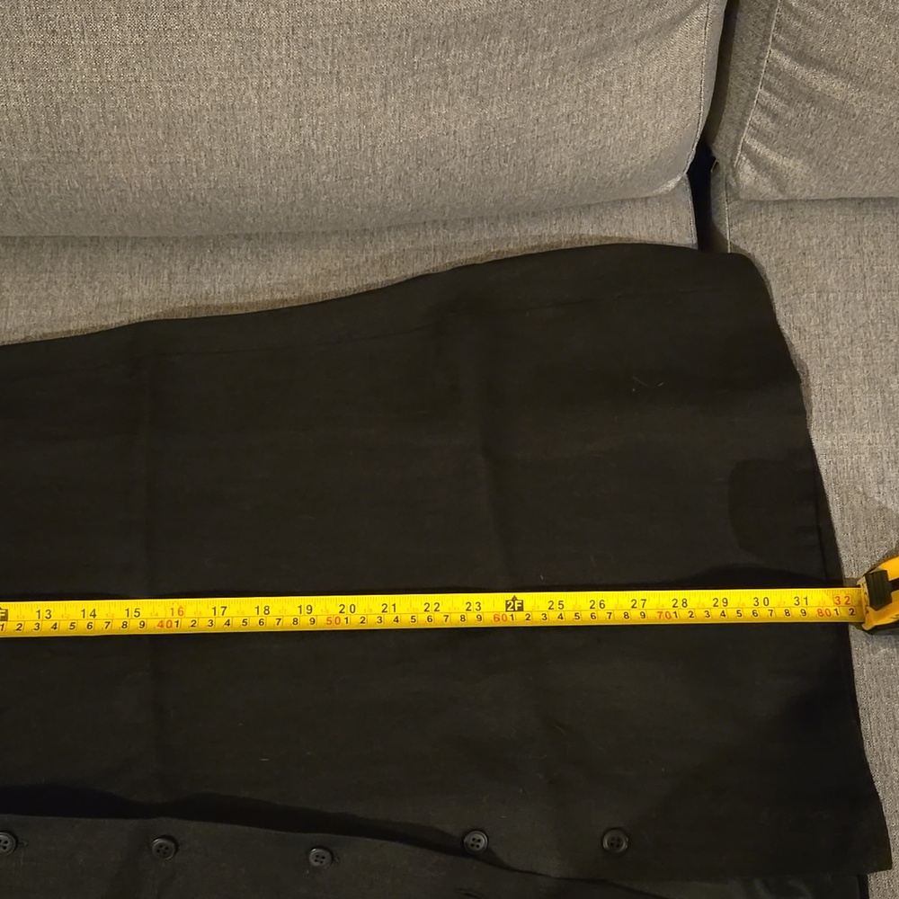 Talbots black linen button front a line skirt 12 - Picture 7 of 7